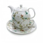 ROY KIRKHAM FINE BONE CHINA | BIRDCAGE WALK TEA FOR ONE TEAPOT WITH CLASSIC CUP & SAUCER